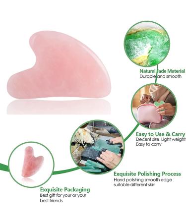 Natural Jade Scraping Board Powder Crystal Heart-Shaped Scraping Sheet Crystal Scraping Board Face Beauty V-Shaped Jade Scraping 1Pcs (Color : Type 1) - Buy Online on GoSupps.com