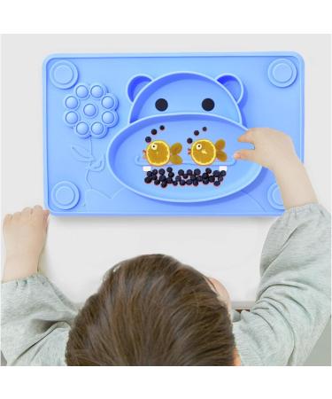 Greenwater Silicone Suction Plate for Babies | BPA-Free Non-Slip Design | Safe & Durable Children's Plates - Blue - Buy Online on GoSupps.com