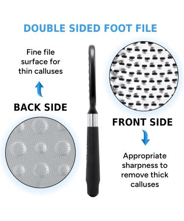 Buy Rikans Foot File - Double-Sided Callus Remover & Foot Scrubber | High-Grade Stainless Steel Pedicure Tool for Wet or Dry Use - Buy Online on GoSupps.com