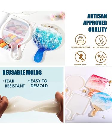 Teexpert Epoxy Resin Kit for Beginners - 16 FL.OZ | Coaster Molds, Silicone Molds, Pigments, Mica Powder, Foil Flakes, Crystal Clear Art Resin - DIY Resin Coasters Casting & Coating - Buy Online on GoSupps.com