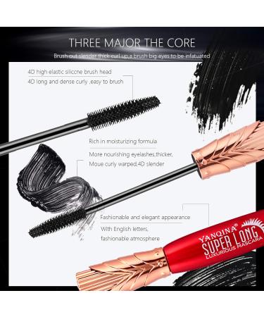 Mimore 4D Silk Fiber Eyelash Mascara Thicker Lashes Waterproof Mascara Eyelashes Voluminous Extension Dramatic Mascara All Day Formula Black Mascara (BLACK) - Buy Online on GoSupps.com