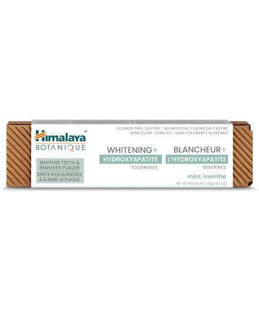 Himalaya Botanique Whitening + Hydroxyapatite Toothpaste for Whiter Teeth & Fresher Breath Hydroxyapatite Support & Mint Flavor Fluoride-Free SLS Free & Vegan 4.0 oz 2 Pack 113 g (Pack of 2) - Buy Online on GoSupps.com