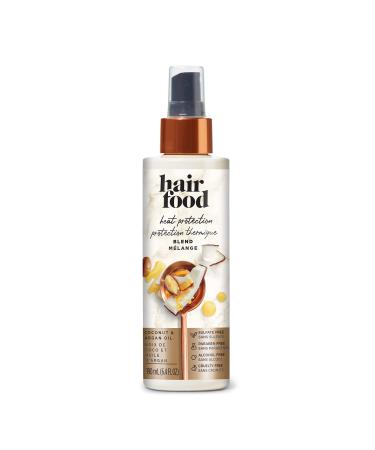 Hair Food Coconut & Argan Oil Heat Protectant Spray Blend, Paraben & Dye Free, 6.4 fl oz