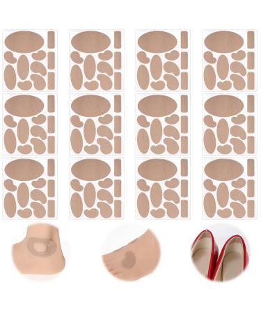 12 Sheets Moleskin for Shoes Moleskin Padding with Adhesive Heel Blister Prevention Multi-Shaped & Oblate & Oval Moleskin Tape for Feet Heel Shoes Padding 12 Sheets of 11 Shapes