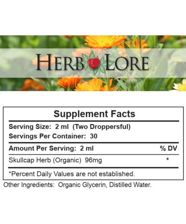 Herb Lore Skullcap Tincture Organic - Alchohol Free Liquid Sleep Aid (2 fl oz) 2 Fl Oz (Pack of 1) - Buy Online on GoSupps.com