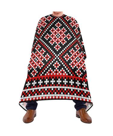 Waterproof Barber Cape -Vintage Red and Black Cheetah Haircut Bib for Men Unisex Hair Cutting Cape(8rp1a)