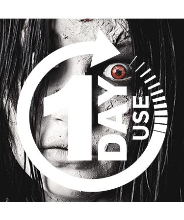 MERALENS Red Halloween Contact Lenses - Volturi Vampire Cosplay & Carnival (2 Pieces No Vision) - Buy Online on GoSupps.com