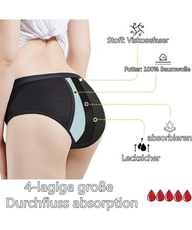 ZVZK Women's Period Underwear - 30ML Strong Flow Absorption Postpartum Briefs 3 Pack Black - Buy Online on GoSupps.com