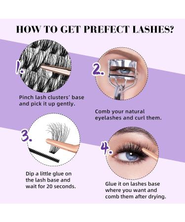 Lash Clusters Individual Lashes 260 PCS 30D 40D 13mm 3D Natural Wispy Effect - DIY Fluffy Eyelash Extensions at Home | 280PCS 3D Fluffy 30D 13mm - Buy Online on GoSupps.com