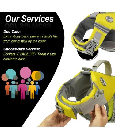 Buy Vivaglory Dog Life Jacket Durable Adjustable Buoyancy Vest for Small Dogs | Yellow-Gray Chest 48-58 cm - Buy Online on GoSupps.com