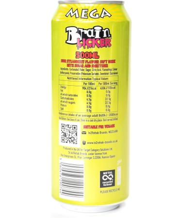 Mega Brain Licker Sour Strawberry Candy Drink American Style Soda 500ml x 12 - Buy Online on GoSupps.com