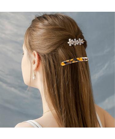 3PCS French Hair Barrettes for Women - Retro Hair Clips for Thick Hair in Dark, Light, and Brown Tortoiseshell - Buy Online on GoSupps.com