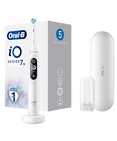 Braun oral-B io-7n-electric toothbrush rechargeable 1 high-quality white handle with revolutionary magnetic technology display black and white 1 brush 1 premium travel case - Buy Online on GoSupps.com