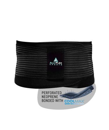 AllyFlex Sports Small Back Brace - Cooling Fabric Lumbar Support Belt for Women and Men - Ergonomic Compression Brace (X-Small/Small) - Buy Online on GoSupps.com