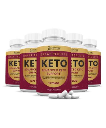 Justified Laboratories Great Results Keto ACV Pills 1275MG Formulated with Apple Cider Vinegar Keto Support Blend 60 Capsules (5 Bottles)