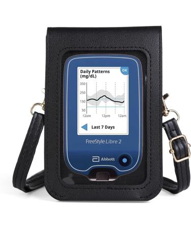 Buy Black Carry Pouch for Freestyle Libre 2 Libre 3 & 14-Day Models Transparent Window & Pocket - International Shipping - Buy Online on GoSupps.com