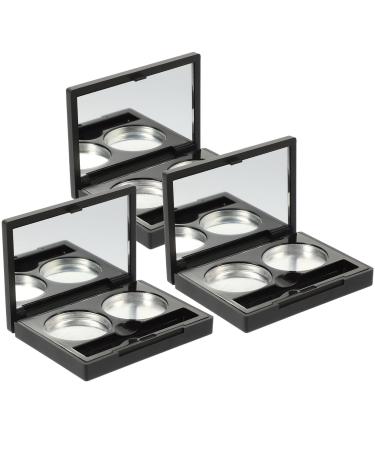 POPETPOP Empty Makeup Palette -3 Sets Portable Eye Shadow Replacement Case Eyeshadow Palette Organizer Eyeshadow Storage Box for Eyeshadow Lipstick Blush Powder Pigment