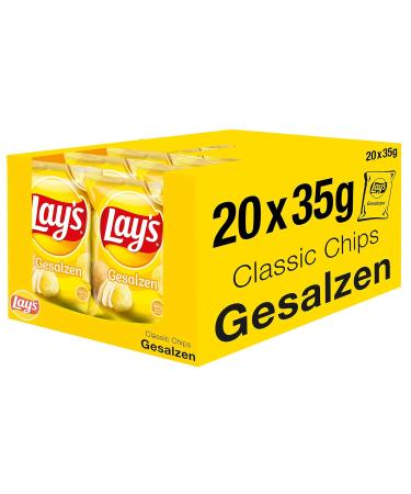 Buy Lay's Salted Potato Chips - Crispy Snack for Parties (20 x 35g) | International Shipping Available - Buy Online on GoSupps.com