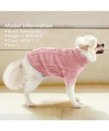 Alagirls Winter Fleece Dog Sweater - Cozy Knit Puppy Clothing for Medium Dogs - Soft Christmas Pet Outfits in Dusty Rose & Light Pink - Buy Online on GoSupps.com
