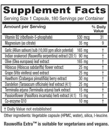 Vitanica Rauwolfia Extra - Vegan Cardio Support Supplement - 180 Capsules - Buy Online on GoSupps.com