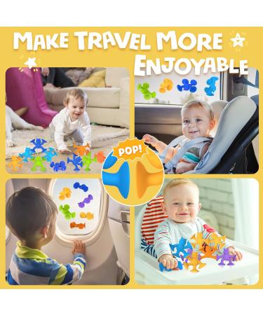 Suction Cup Bear Bath Toy | Montessori Silicone Bathing Toys for Kids 1-8 Years | Cute Safe & Fun Travel Toys - Buy Online on GoSupps.com
