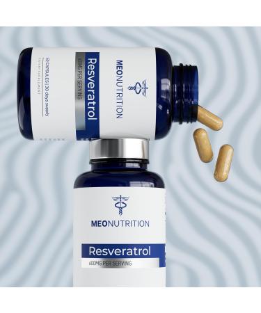 Meo Nutrition Resveratrol 600mg 60 Capsules | Antioxidant Supplement | Non-GMO Gluten-Free Vegan | Supports Wellness & Vitality | Made in USA - Buy Online on GoSupps.com