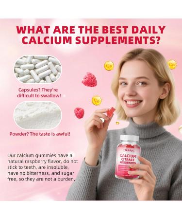 Calcium Citrate Gummies 1200mg Chewable Calcium Supplements for Women & Men Sugar Free Calcium for Bone Muscle & Immune Support Non-GMO Gluten Free Natural Raspberry Flavor 120 Count 60 Count (Pack of 2) - Buy Online on GoSupps.com
