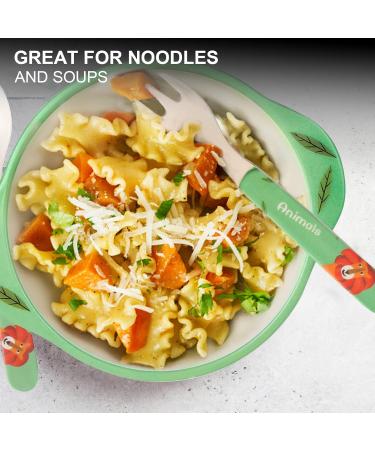 Greentainer Children's Tableware Set - Melamine Crash-Resistant Dishwasher-Safe Suction Bowl Cup with Lid Fork & Spoon - Perfect for 6 Months+ Kids - Buy Online on GoSupps.com