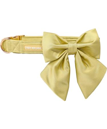Shop Unique Yellow Silk Dog Collar - Durable & Stylish for Large Dogs | Wedding & Special Events - Buy Online on GoSupps.com