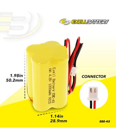 4.8V 1000mAh Exell Emergency Lighting Battery - Compatible with Emerlight E-conolight & More | International Shipping - Buy Online on GoSupps.com