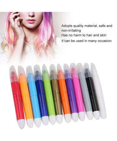 ZJchao 12-Piece Hair Chalk Pencil Set | Washable Temporary Hair Color for Cosplay DIY Parties & Birthday Make-Up - Buy Online on GoSupps.com