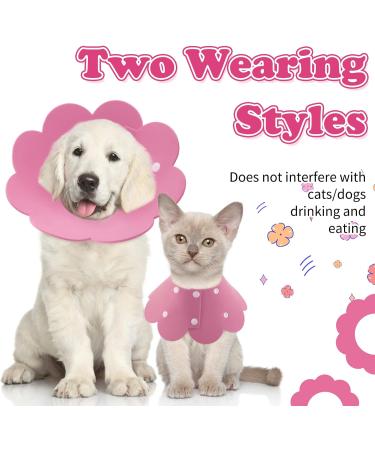 2 Piece Adjustable Cat Collar & Neck Rope - Post-Surgery Recovery Cone for Puppies & Small Dogs (Pink L) | A-Rosa International Shipping - Buy Online on GoSupps.com