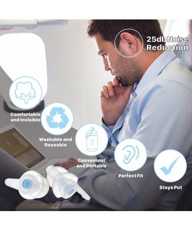 Airplane Ear Plugs [2 Pairs] - Pressure Relief & Noise Reduction for Adults & Kids - Reusable & Super Soft - Hearing Protection - White - Buy Online on GoSupps.com