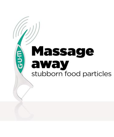 GUM Professional Clean Plus Flosser Picks, Promotes Healthier Gums, Comfort-Pick for Gentle Massage, Fresh Mint Flavour, Teal & White, 60 Flossers (1 Bag) - Buy Online on GoSupps.com