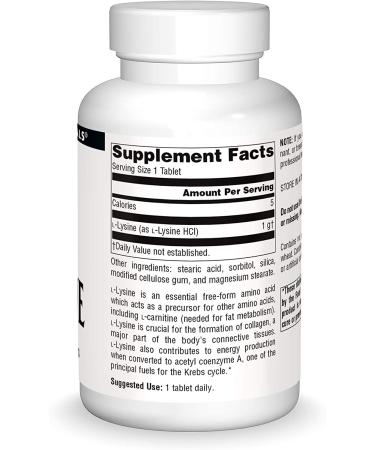 Buy Source Naturals L-Lysine 100 Tablets - Immune Support & Health Benefits - Buy Online on GoSupps.com
