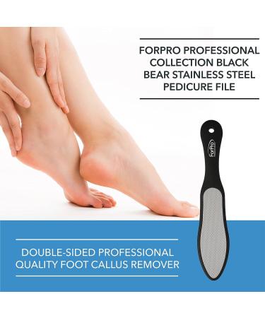 ForPro Black Bear Stainless Steel Pedicure File - Professional Double-Sided Callus Remover for Heels and Feet - Buy Online on GoSupps.com