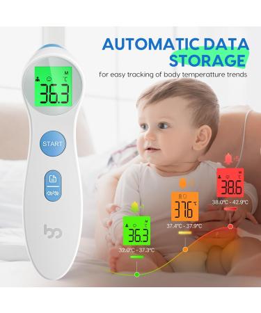 Baby Forehead Thermometer Fast and Accurate Reading Non-Contact Digital Fever Thermometer Color Coded Alert Display Infra - Buy Online on GoSupps.com