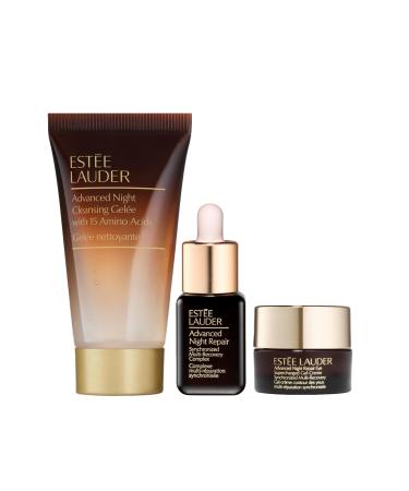 Est e Lauder Advanced Night Repair 3 Step Travel Size Essentials Set Advanced Night Repair Gel e Foaming Face Wash Cleanser 1 Fl Oz Serum 0.24 Fl Oz Eye Gel Cream 0.17 Fl Oz with Hyaluronic Acid