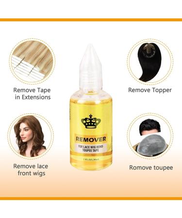 Fast Acting Tape In Extension Remover - 2 Bottles | Hair Glue & Wig Adhesive Remover - 60 ml for Easy Hair Extensions Removal - Buy Online on GoSupps.com