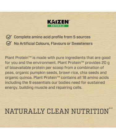 Kaizen Naturals Plant Protein Vanilla Bean 840g Pouch Vanilla 21 Servings (Pack of 1) - Buy Online on GoSupps.com