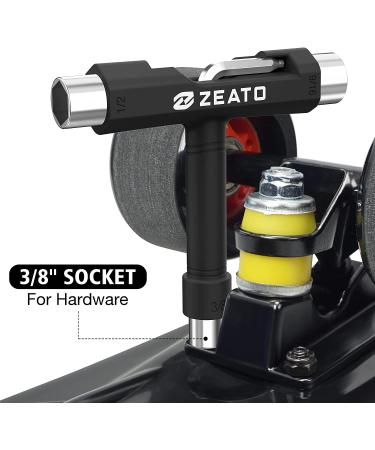 Zeato All-in-One Skate Tool | Portable Multi-Function T-Tool for Skateboards | Black - Buy Online on GoSupps.com