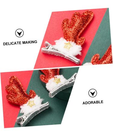 minkissy 2 Pairs Elk Sequin Barrette Reindeer Hair Pin Christmas Mini Headdress Xmas Costume Hair Clip Holiday Party Hair Clips for Kids Christmas Hairpin Gift Sequins Girl Fabric - Buy Online on GoSupps.com