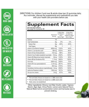 Wellvites Kids Multivitamin Gummies - Sugar Free Vegan Non-GMO Vitamins for Kids - Vitamin A D B6 B12 and C - No Artificial Sweeteners Gluten Free Gelatin Free - 60 Count (30 Day Supply) Kids' Multi - Buy Online on GoSupps.com