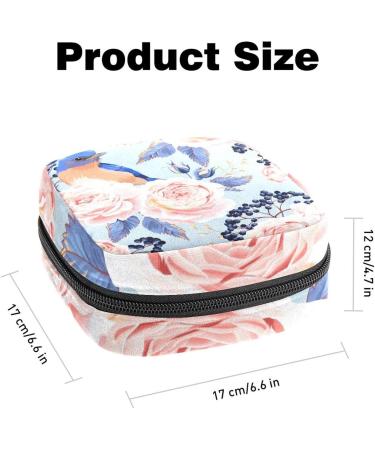 GIAPB Period Bag - Bird Roses Flower Color | Sanitary Napkin Storage & Travel Makeup Pouch - Buy Online on GoSupps.com