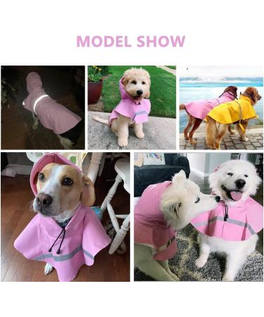 Ocsoso Waterproof Dog Rain Jacket with Hood - Light Reflective Raincoat for Small & Medium Dogs - Ideal Rainwear Protection (Pink S) - Buy Online on GoSupps.com