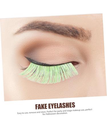 NOLITOY 5 pairs Makeup of Colorful Fake Artificial Lashes Exaggerated Women Accessories Halloween Eyelashes 1 count (Pack of 1) Green - Buy Online on GoSupps.com