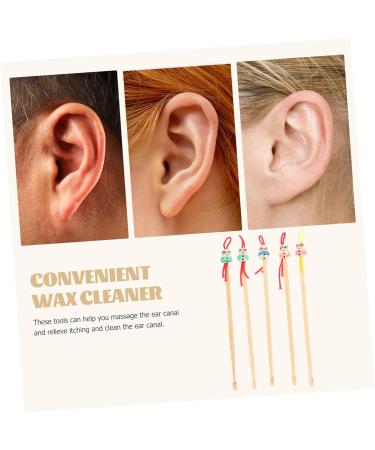 Didiseaon 5pcs Bamboo Doll Head Ear Cleaners Cute and Practical Ear Wax Remover Tool for Personal and Family Use Skid-Resistant Design for Easy Cleaning Random Color - Buy Online on GoSupps.com