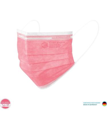 CURT MARIA MEDICAL 50 x Type IIR Disposable Surgical Masks - EN 14683 Certified Made in Germany Coral Color - Buy Online on GoSupps.com