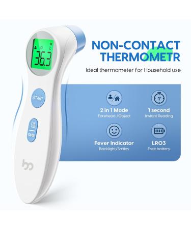 Baby Forehead Thermometer Fast and Accurate Reading Non-Contact Digital Fever Thermometer Color Coded Alert Display Infra - Buy Online on GoSupps.com