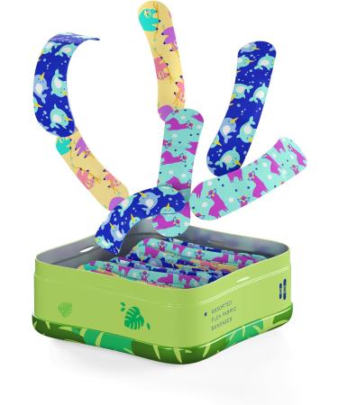 Welly Bandages - Colorful Flexible Fabric Adhesive Bravery Badges | Assorted Shapes for Cuts & Scrapes | Fun First Aid Tin | 48 Count | Pet Patterns - Ships Internationally - Buy Online on GoSupps.com
